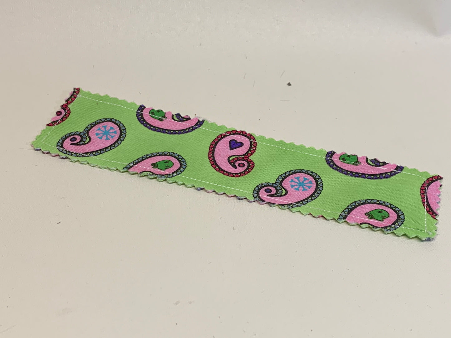 Traditional Bookmark - Green paisley