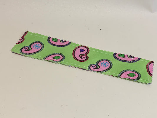 Traditional Bookmark - Green paisley