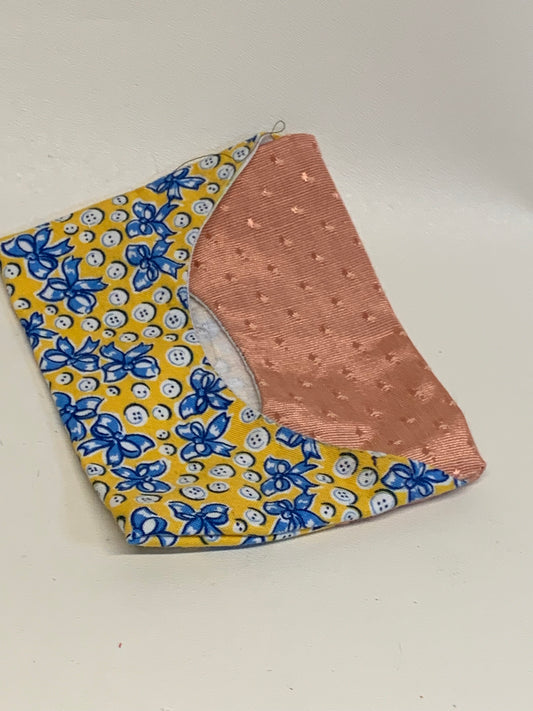 Pocket Size Tissue Holder - Yellow with bows and buttons