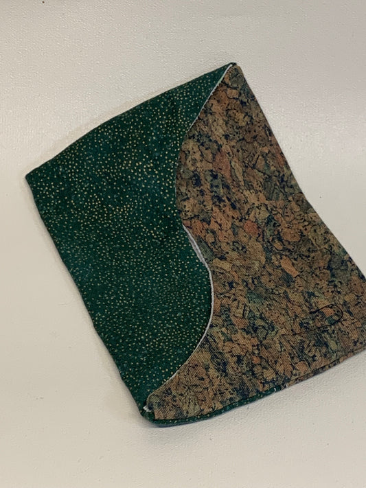 Pocket Size Tissue Holder - Dark green and brown tones