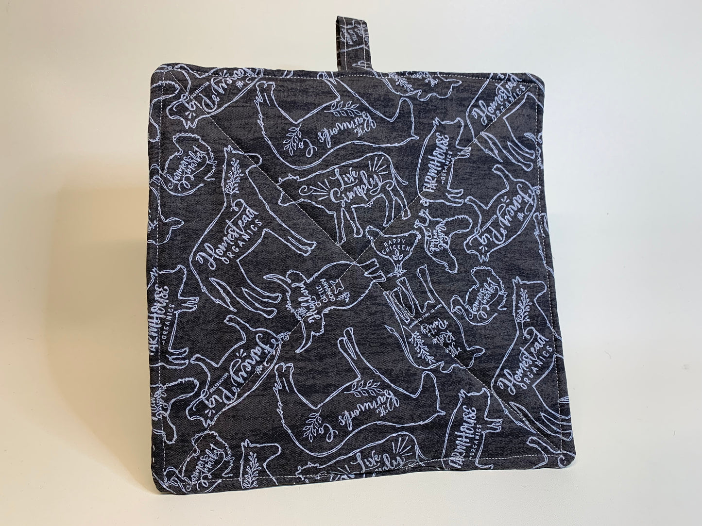 Potholder -Grey and white - Farmhouse