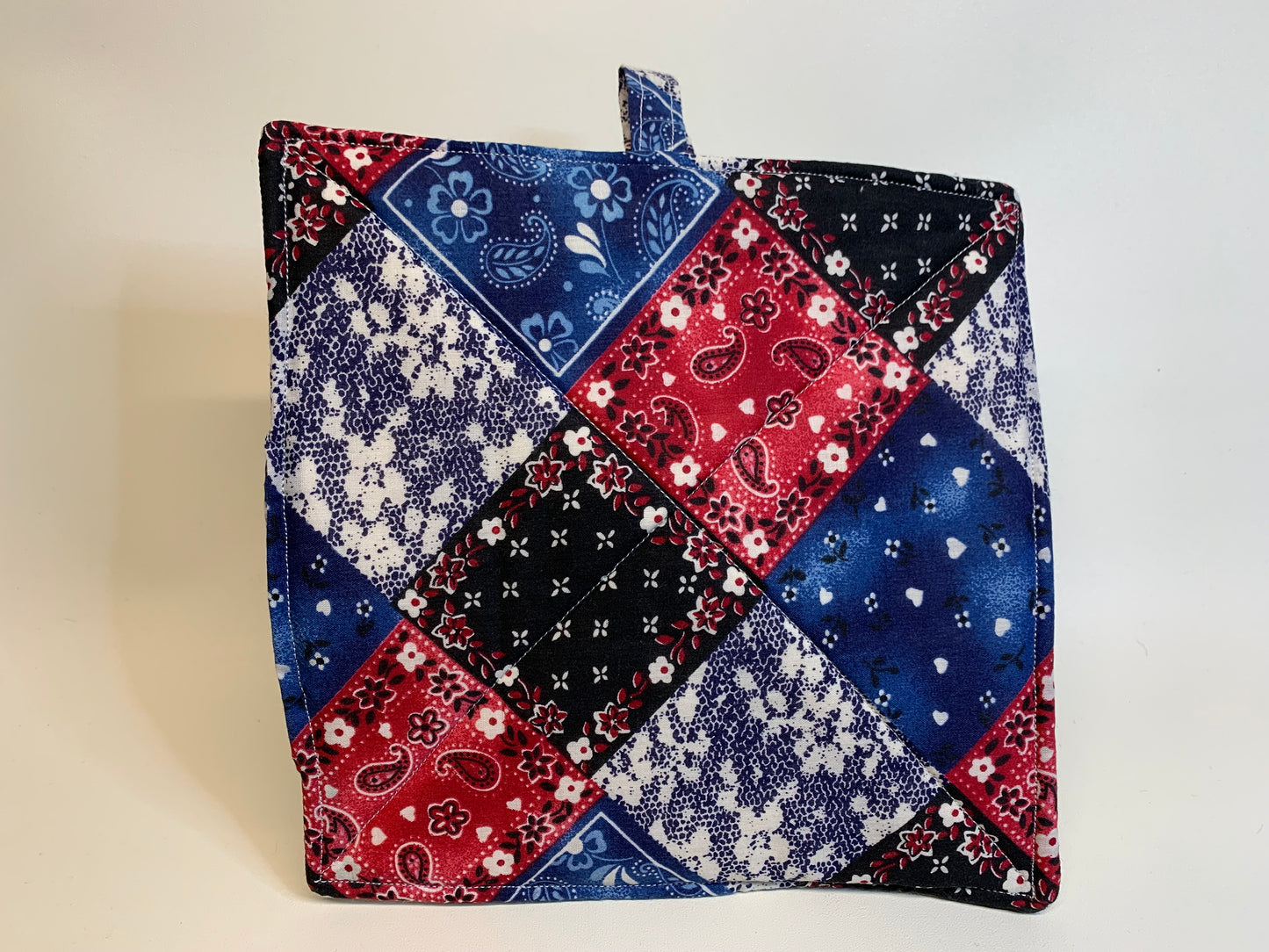 Potholder -Red/White/Blue paisley