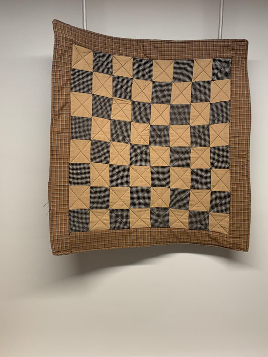 Centerpiece Mat / Chess Board - Brown/Tan  19" x 21"