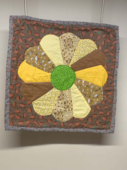 Centerpiece Mat - Brown tones geometric   17.5" x 17.5"