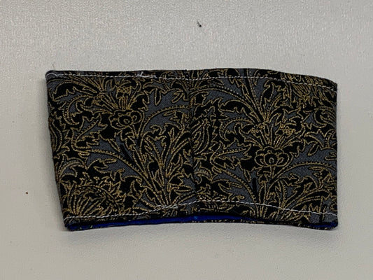 Coffee Cup Cozy - Black and Gold paisley