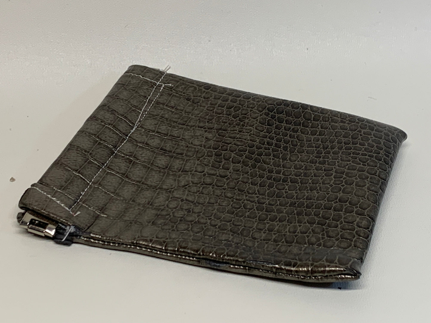 Unlined Pouch with Flex Frame Closure - Bronze vinyl -  4.25" x 5.25"
