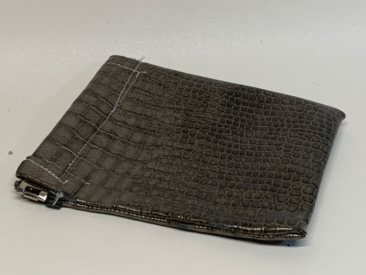 Unlined Pouch with Flex Frame Closure - Bronze vinyl -  4.25" x 5.25"