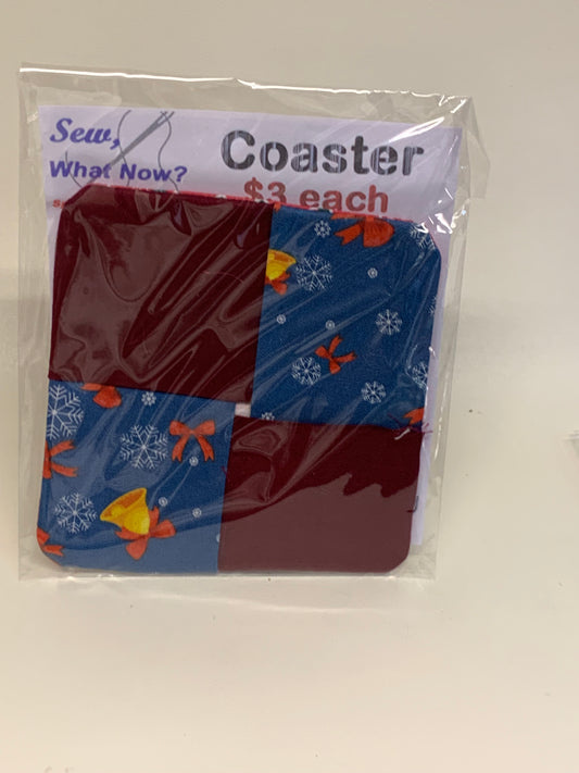 Coaster - Maroon and Blue with bells