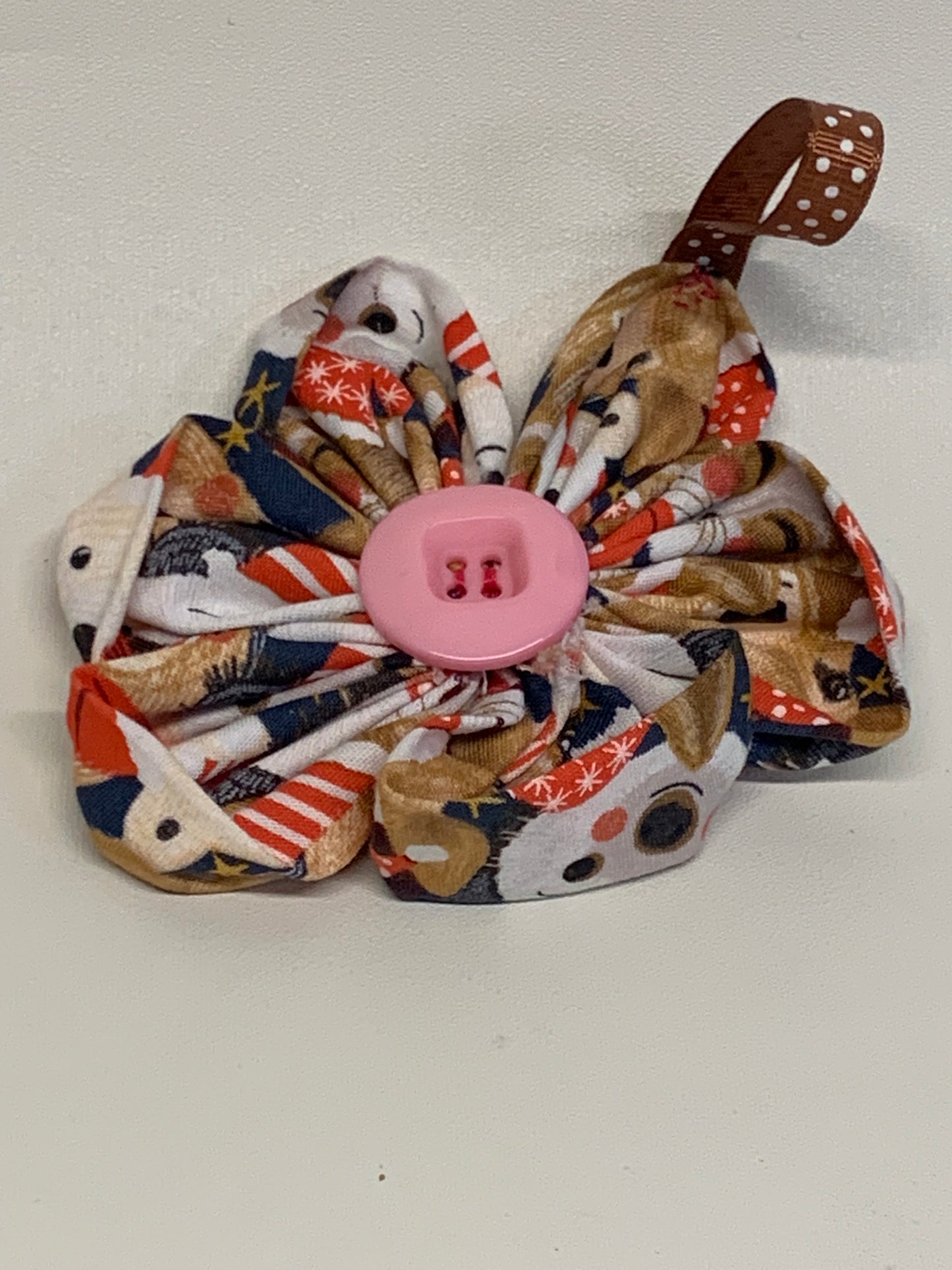 Christmas  Ornament -  Brown/Tan/Red - approx. 4.5" Tall