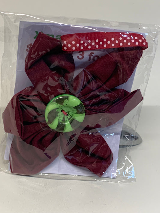 Christmas  Ornament -  Maroon and green- approx. 5.5" Tall
