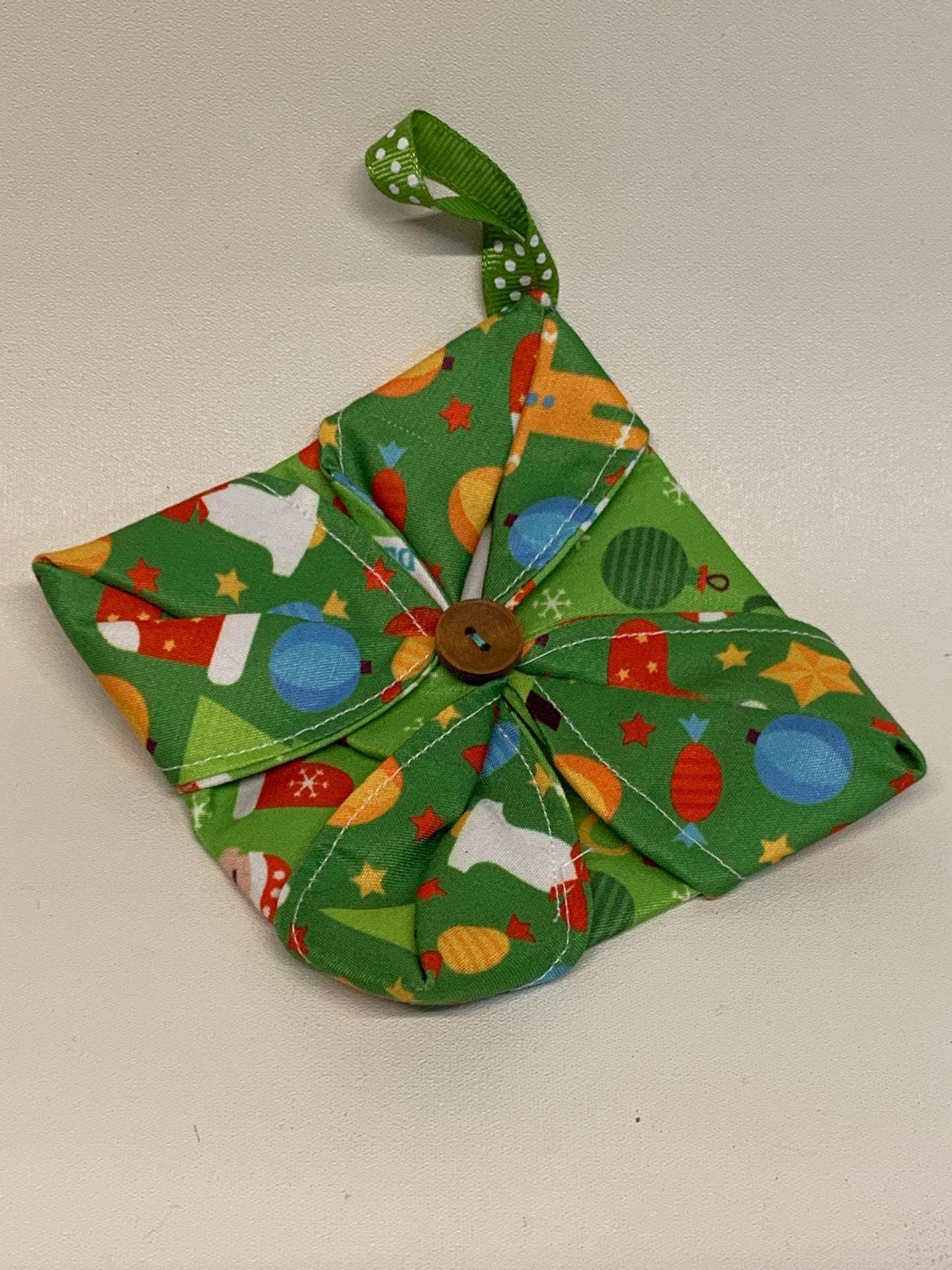 Christmas Ornament - Green  - approx. 4.25" square