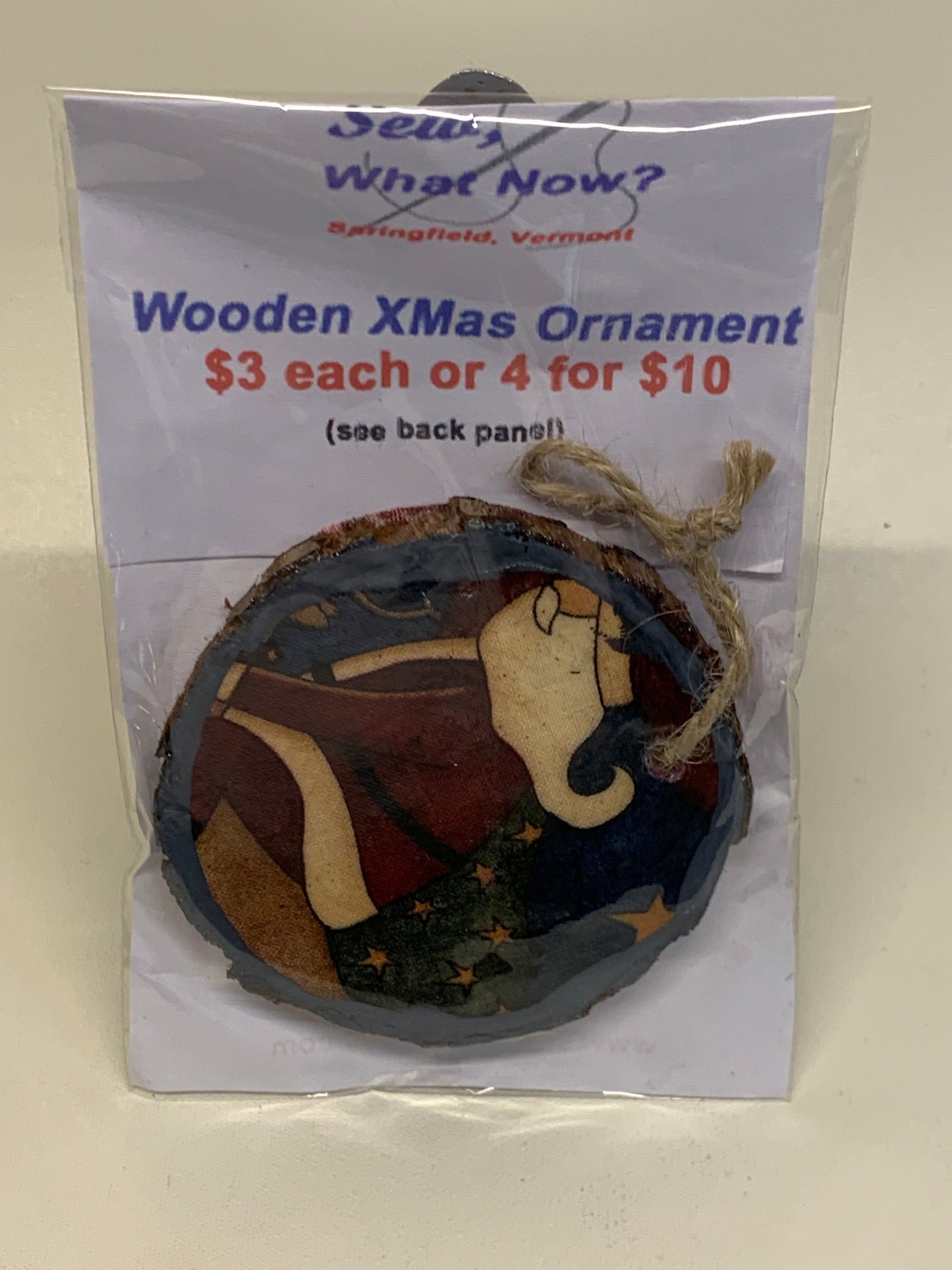 Wooden Christmas Ornament - Santa - approx. 2.75" round