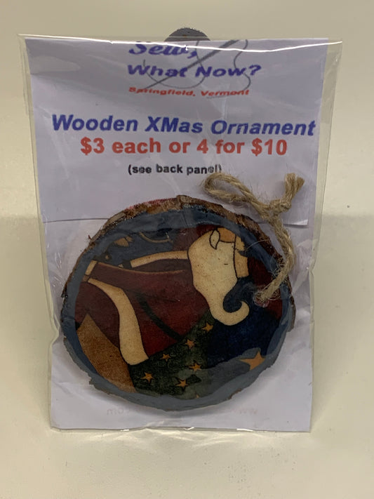Wooden Christmas Ornament - Santa - approx. 2.75" round