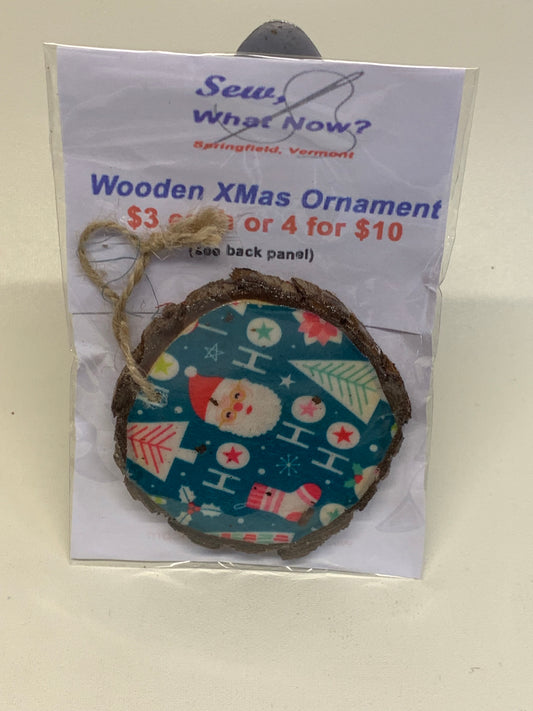 Wooden Christmas Ornament - Ho Ho Ho!  - approx. 2.75" round