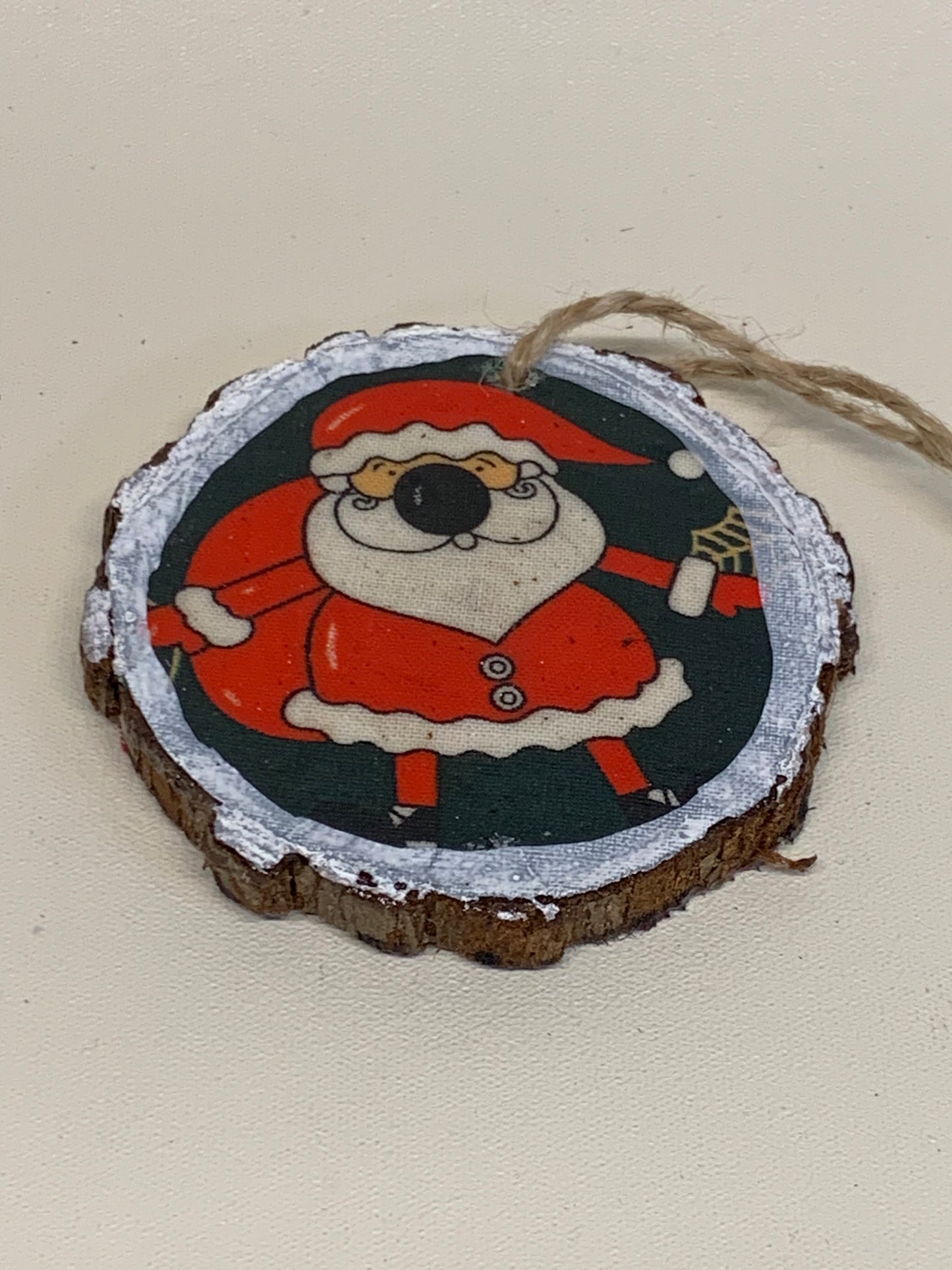 Wooden Christmas Ornament - Santa Claus  - approx. 2.75" round