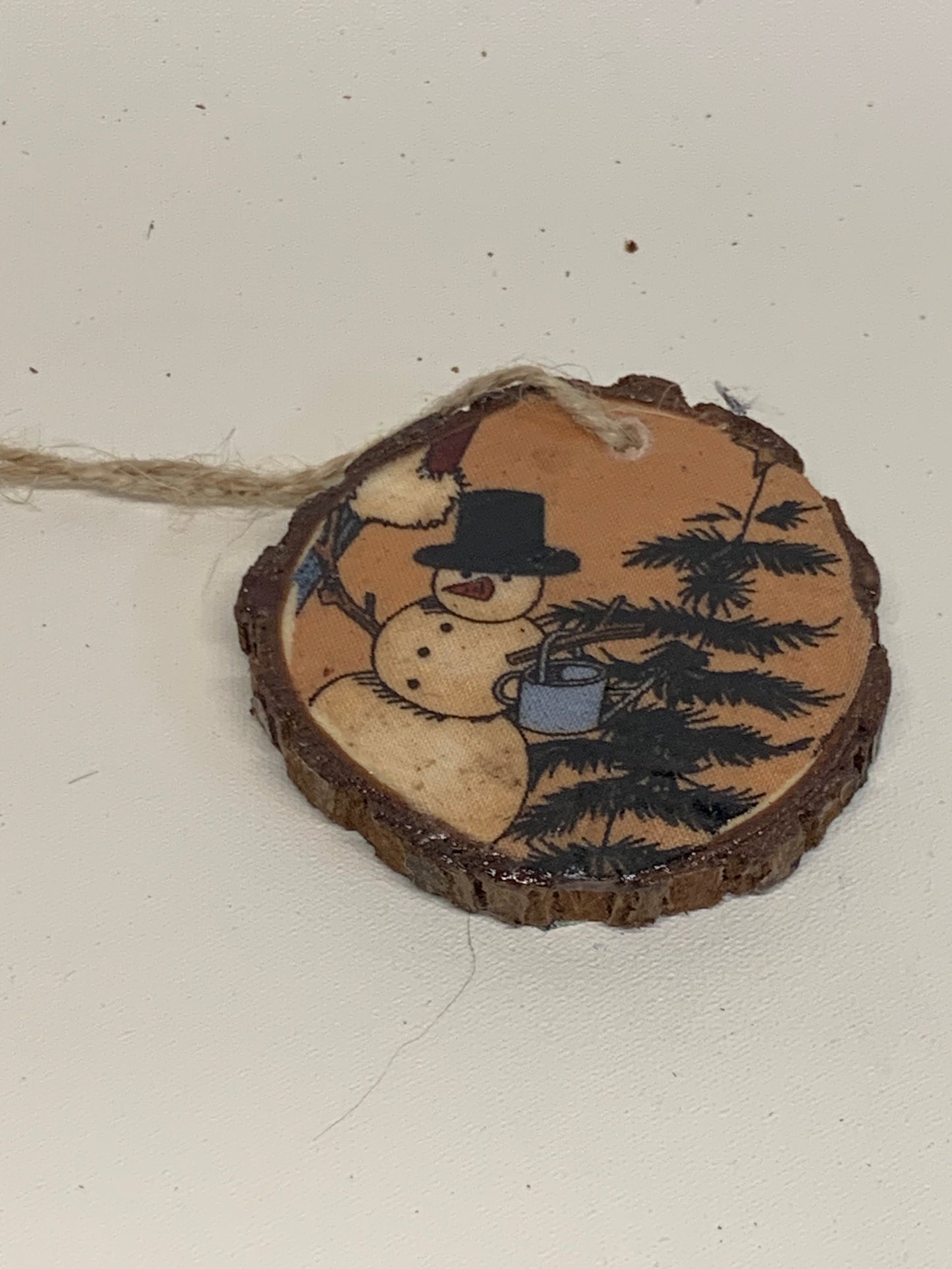 Wooden Christmas Ornament - Snowman - approx. 2.5" round