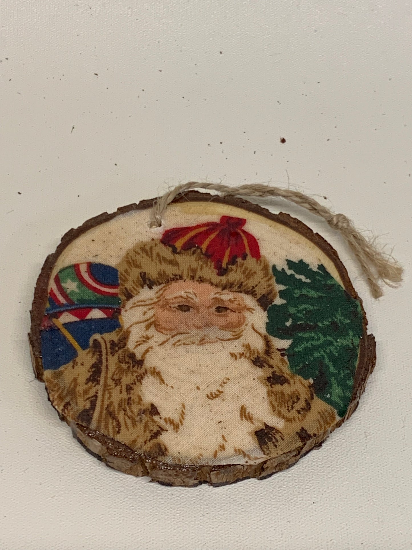 Wooden Christmas Ornament - Santa - approx. 3" round