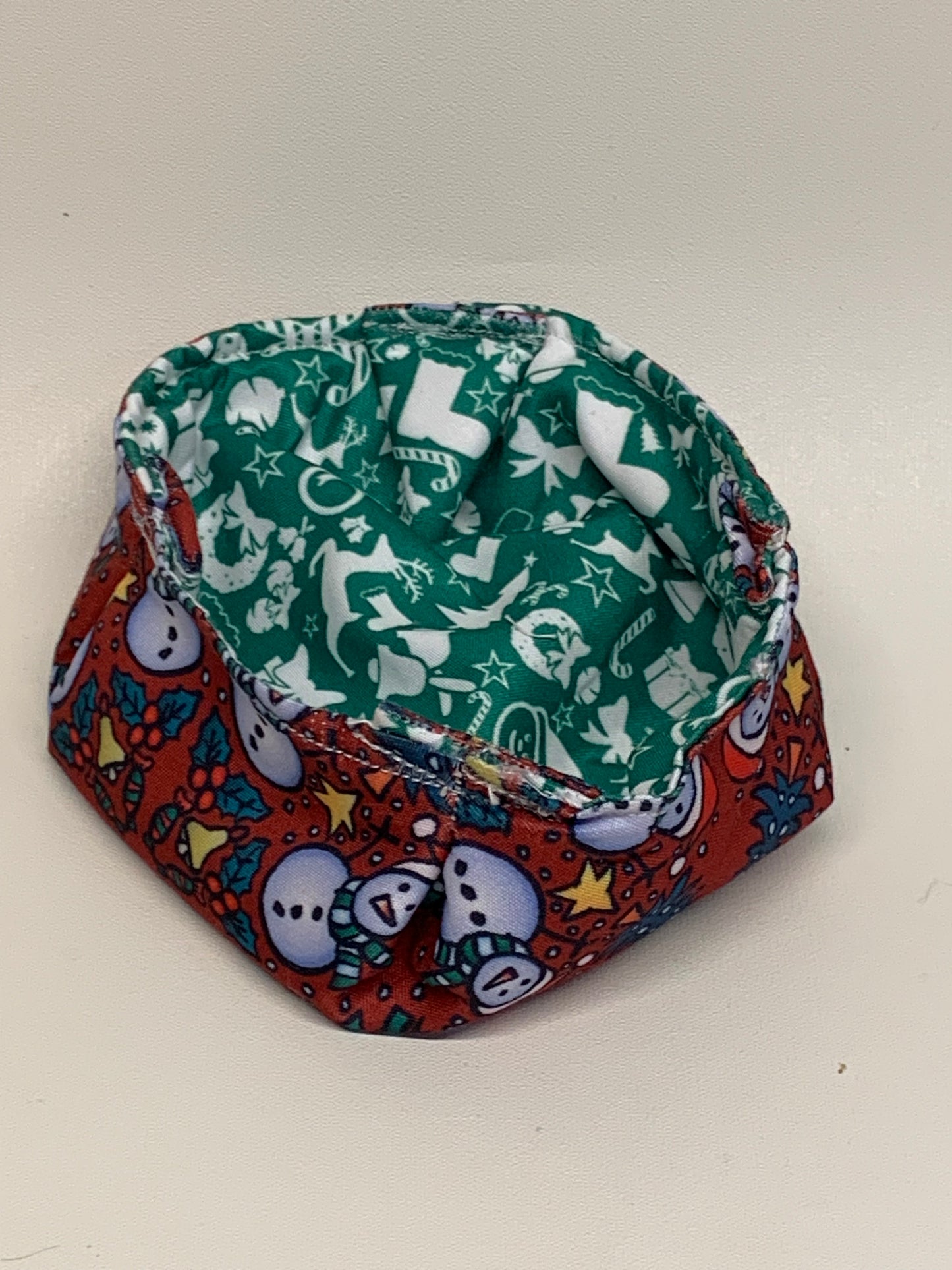 Christmas Bowl - Reversable - One side red and green on other side. Approx. 4.5" wide