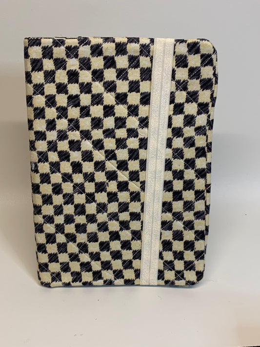 Sketchbook Cover - 6" X 8.5" - Black and white checkerboard