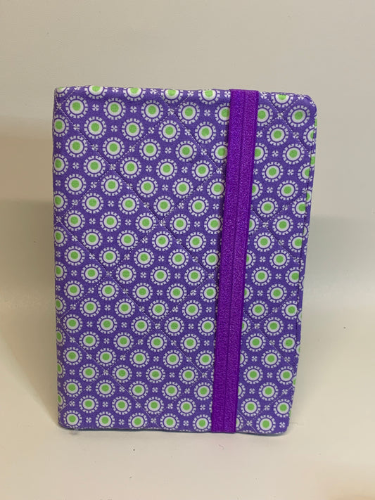 Sketchbook Cover - 6" X 8.5" - Purple with white/green geometric