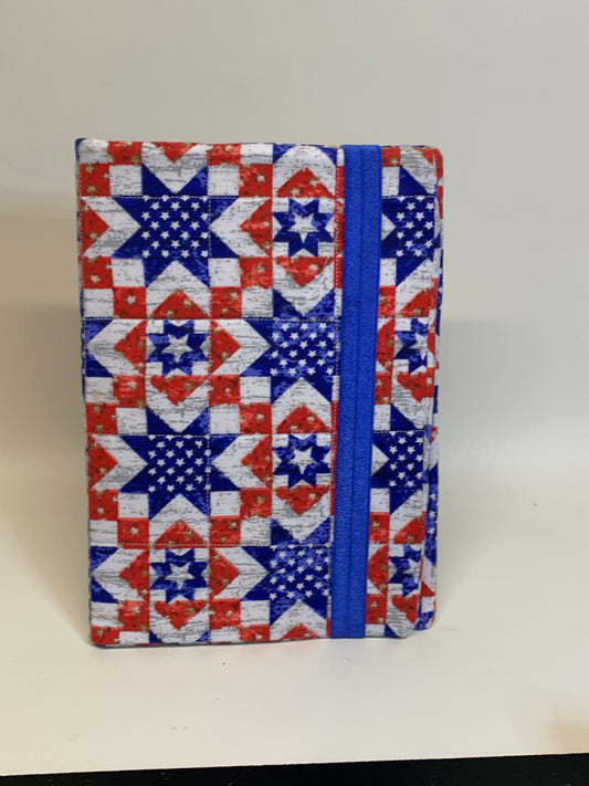 Sketchbook Cover - 6" X 8.5" - Red/White/Blue Geometrics