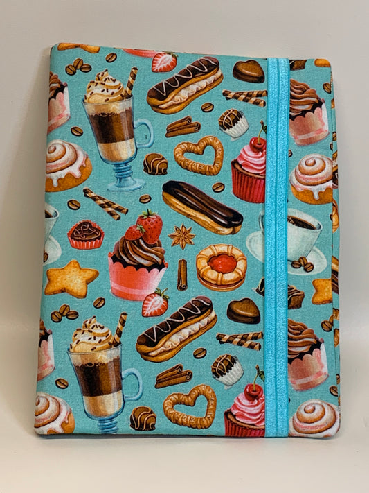 Composition Book Cover - 7.5" X 10.5" - Coffee and pastries