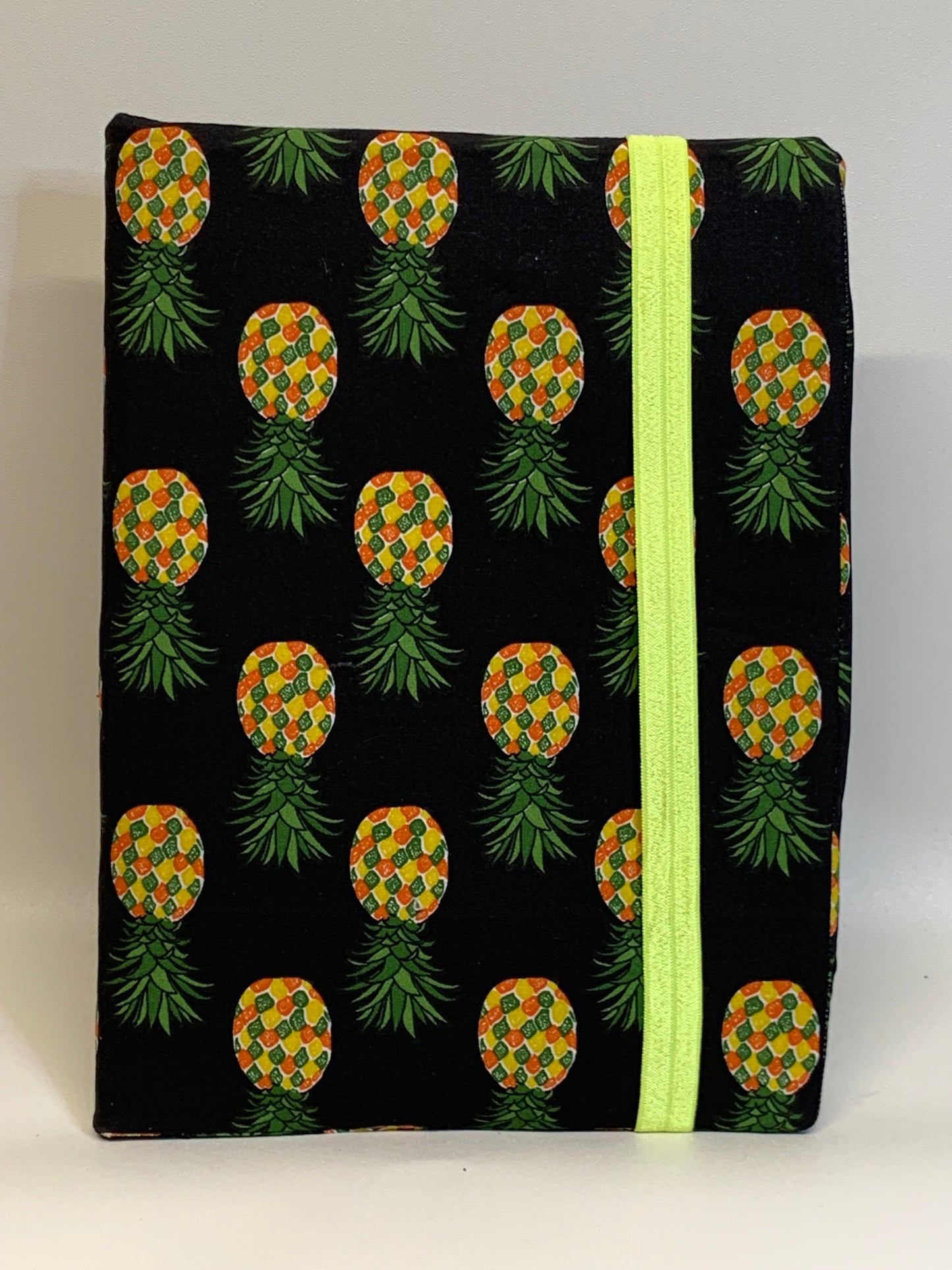 Composition Book Cover - 7.5" X 10.5" - Black with Pineapples