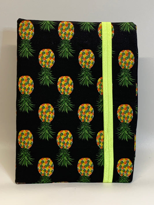 Composition Book Cover - 7.5" X 10.5" - Black with Pineapples
