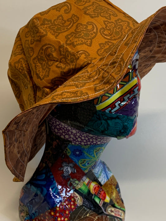 Bucket Hat  - Brown Paisley
