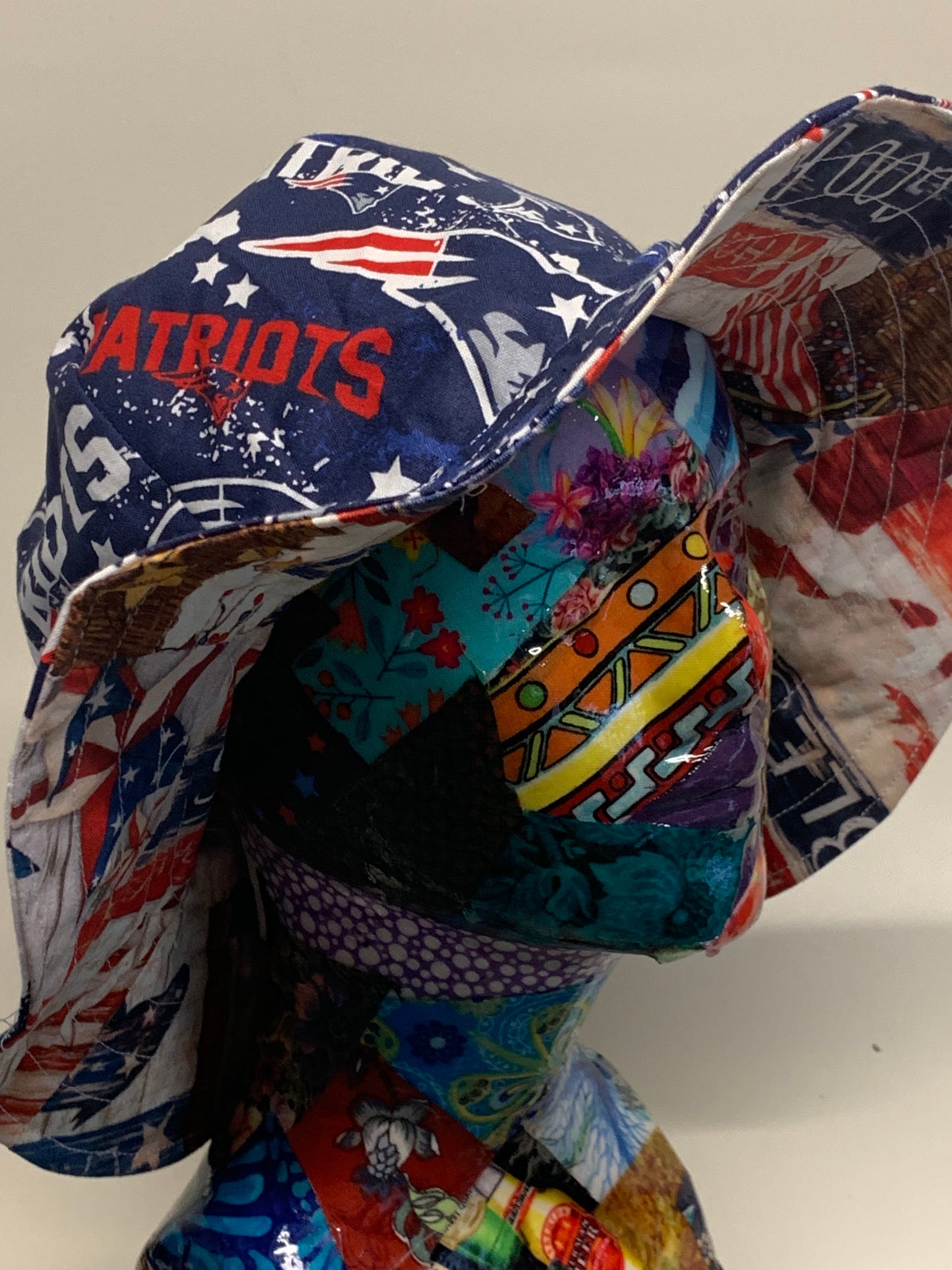 Bucket Hat  - Reversable Designs - Patriots on side one - American theme on the reverse